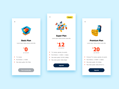 Pricing Plans! concept design illustrations pricing page pricing plan table tv plans ui ux visual design