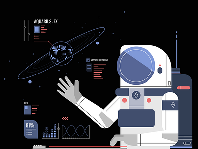Spaceman Mission Report character design flat graphic graphic design graphic arts hud illustration illustration art illustrator space spaceman vector vector art vector illustration