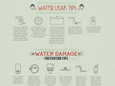 Water Damage Facts - Development appliances bills breakdown chart colours costs design diagram drawing flow graph home icons illustration infographic kitchen maintenance money new purchase replacement results retail ribbons service statistics utilities