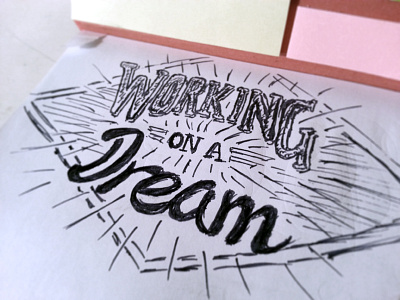 Working on a dream brand design expression font mark phrase saying script serif text typography words
