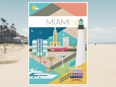 Miami Cover design angles beach business city event geometric illustration miami sunshine travel