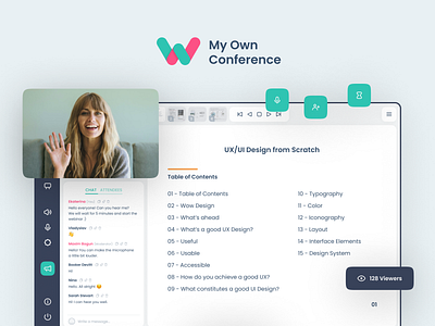 MyOwnConference Redesign Concept behance broadcast chat communication concept conference e learning meeting online presentation redesign service sidebar study ui design uxdesign video call webdesign webinar website