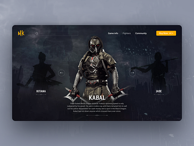 Mortal Kombat 11 – Choose your character blur concept design fade fatality fighter game gaming gradient graphic design hero image hud main mk mortal kombat photoshop ui videogame webdesign website