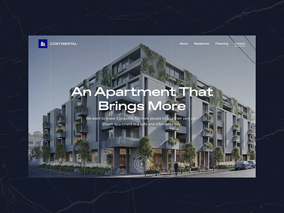Continental - Residential Housing Website apartment figma homepage homepage design landing page landing page design real estate residential housing typography ui ui design ux ux design web design web template web ui website website concept website design