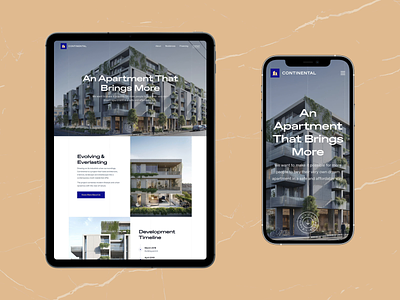 Continental - Mobile Responsive apartment figma homepage design housing landing page landing page design mobile design mobile responsive mockup real estate residential complex responsive design responsive web design responsive website typography ui ui design ux web responsive website design