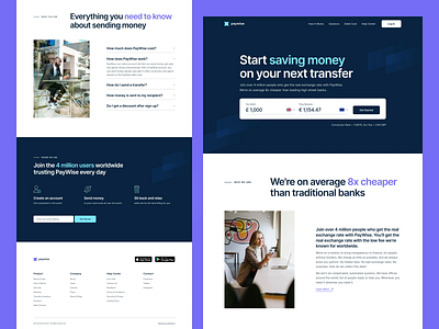 PayWise - Money Transfer Website figma finance finance website fintech fintech website homepage homepage design homepage ui landing page landing page design money money transfer typography ui ui design ux web design web ui design website concept website design