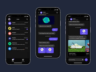 Comet - Interactive Chatbot App (Dark Version) ai app design chatbot figma ios app ios app design mobile ui typography ui ui design ux