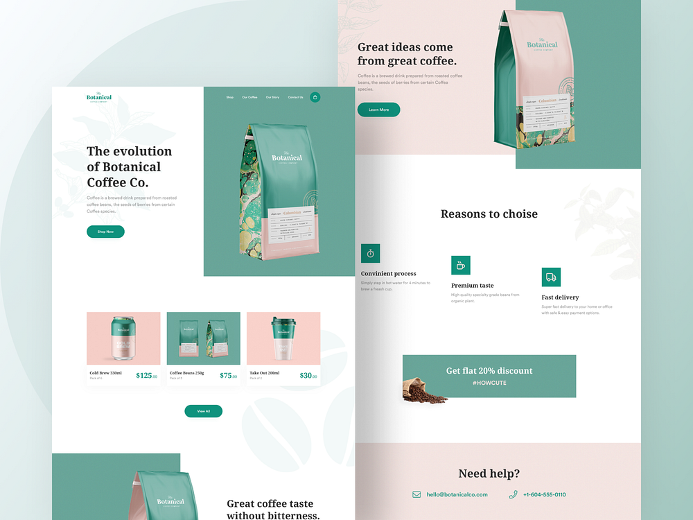 Botanical Coffee Co Landing Page #1 by MD Fatih Takey for Work Brainy ...