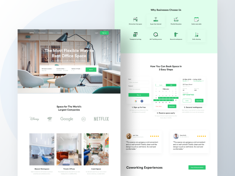 Workspace Renting Landing Page #2 by Muhammad Fatih Takey for Maayo ...