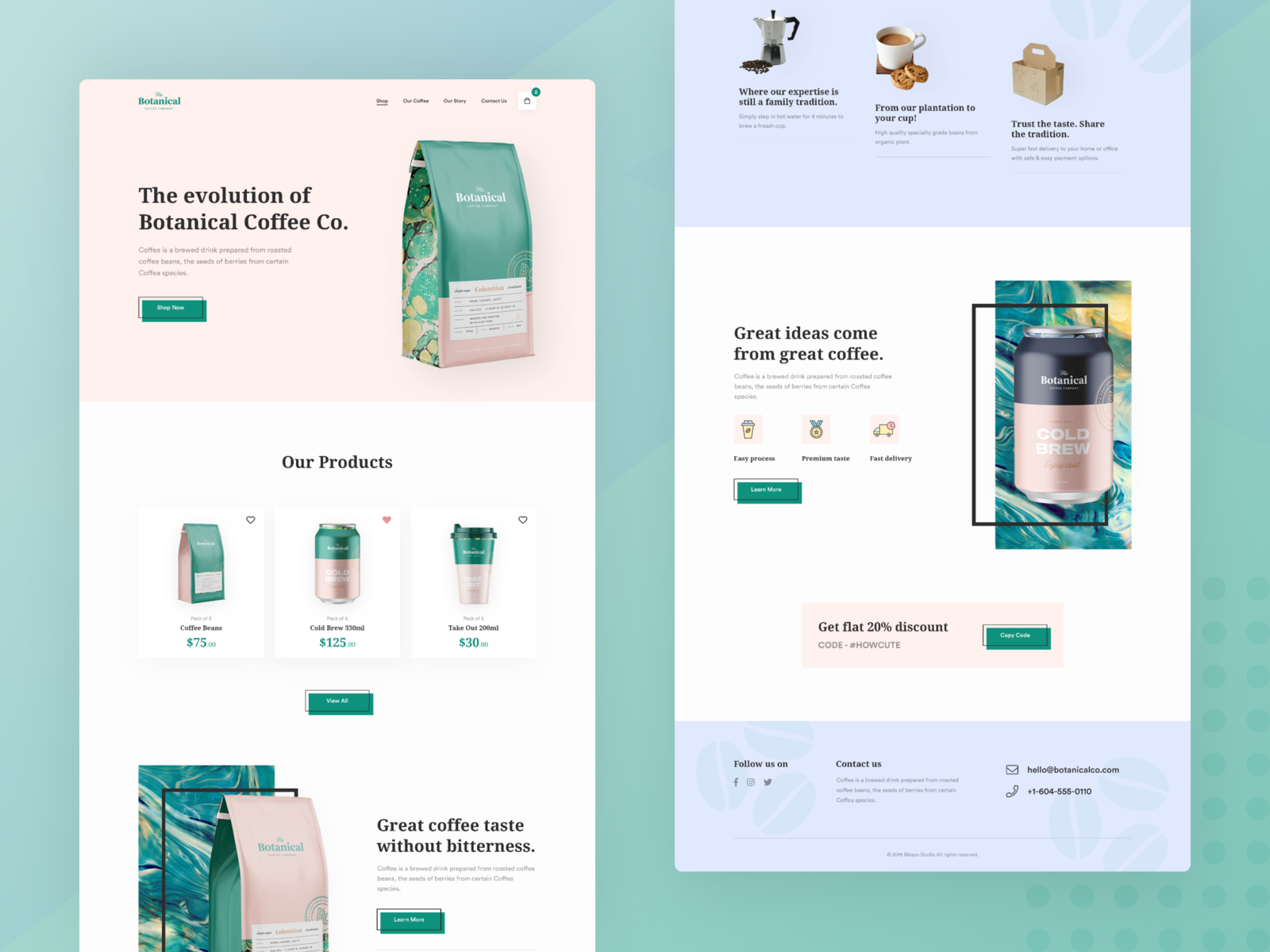 Botanical Coffee Co Landing Page 2 by MD Fatih Takey for Work Brainy