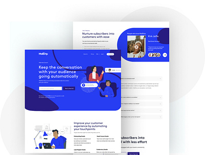 MailDrip Landing Page: Email Automation branding design vector
