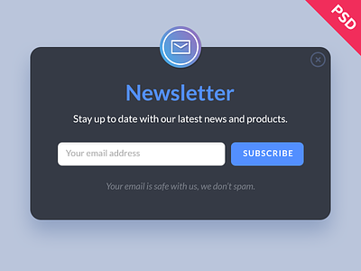 Free Newsletter Form PSD app email form free freebie interface newsletter psd ui