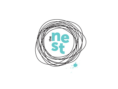 The Nest art studio and gallery logo art bird egg gallery identity logo nest robin school studio