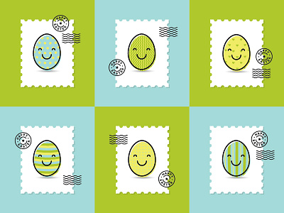 Funny easter stamps