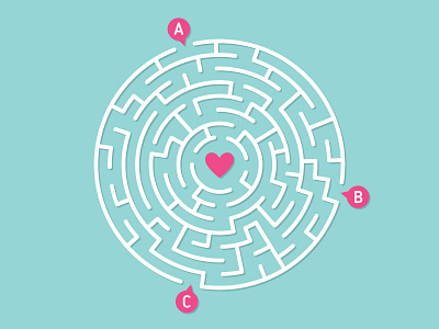 Love Labyrinth heart labyrinth love maze path round valentine
