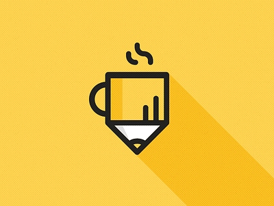 Design Espresso coffee cup design draw flat icon illustration logo pencil vector white yellow