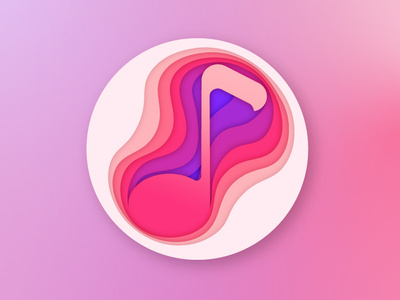 Music - Papercut art design icon illustration logo music ui vector