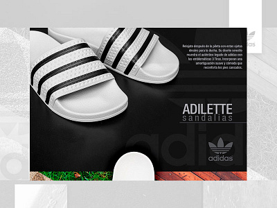 Adidas / Adilette adidas adidas originals app boost branding design flat icon illustration illustrator ios lettering logo mobile type typography ui ux vector web