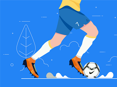 Football kick app art artist brazil drawing flat football illustraion trend worldcup