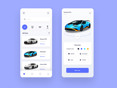 Car Rent App app design apps braanding business car car rent design interaction mobile app rent sports sports car trend ui ux