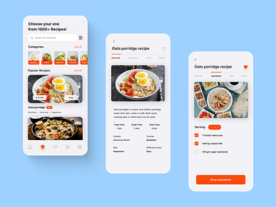 Recipe App apps branding business design illustration interaction logo trend ui ux