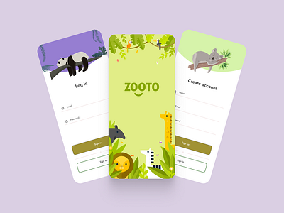 Zoo App Registration Process apps branding business design illustration interaction login logo main screen register signup trend ui user friendly ux zoo
