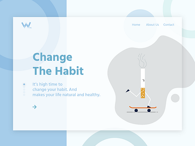 Landing page- Change The Habit business header landingpage minimal smoke trend typography website