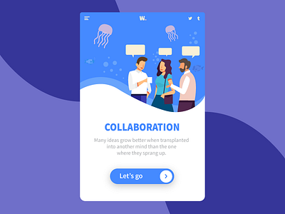 Collaboration with team apps business character illustration interaction landingpage minimal teamwork trend typography ui ux