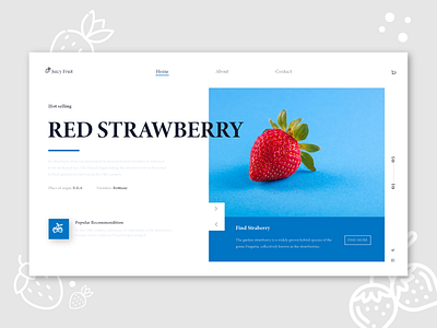 Strawberry- Landing Page . art business fruit interaction landingpage strawberry ui ux visual webdesign