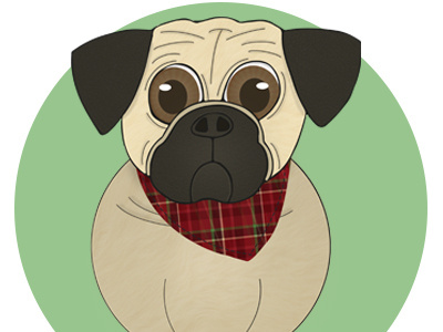 Pug character design dog graphic illustration pug puppy sad
