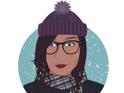 Portrait Avatar avatar girl glasses graphic hair hat illustration pattern portrait scarf winter