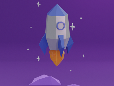 Rocket 3D illustration