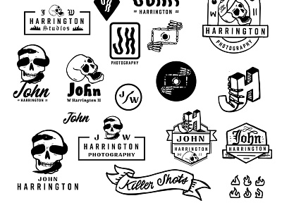 JH Logo Concepts 2 brand design digital art illustration logo photography print procreate skulls typography