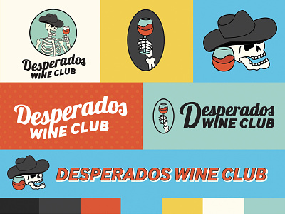 Desperados Wine Club branding clean design desarados design digital drawing illustration logo print procreate skeleton subscription typography ui vector western wine