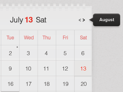 Light Calendar UI adesigns gaurav baheti gbaheti