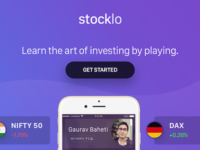 StockLo Splash design game investing landing page site splash stock stocklo website