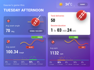 Cricket Session Infographic ball cricket dashboard design graph info smart sports tech ui ux widget