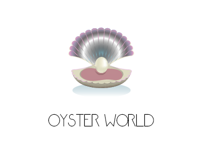 Oyster World Logo logo oyster pearl shell