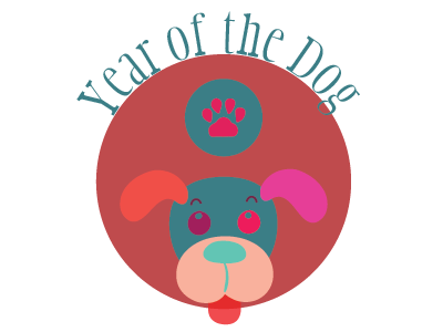 Year of the dog dog graphic design new year