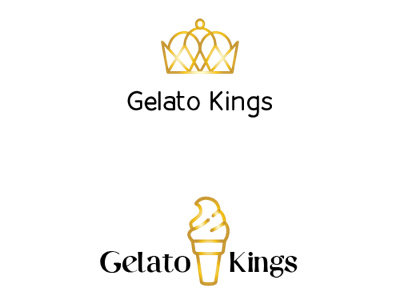 Gelato Kings gelato gold graphic design ice cream illustration logo logo design vector