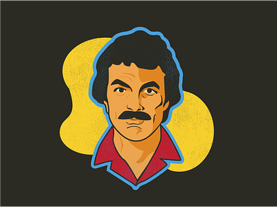 Marvelous Mustaches – #1 Tom Selleck 80s design illustration illustrator mustache portrait vector