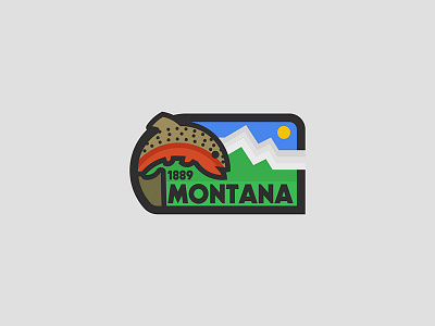 Montana United 50 montana mountains patch sticker trout usa