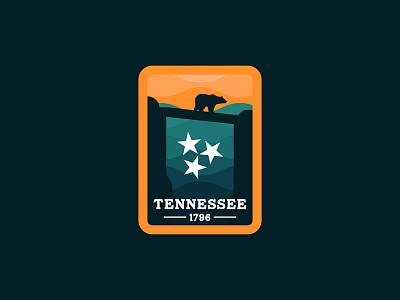Tennessee United 50 bear patch smoky mountains sticker tennessee usa