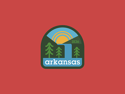 Arkansas United 50 arkansas ozark patch sticker usa waterfall