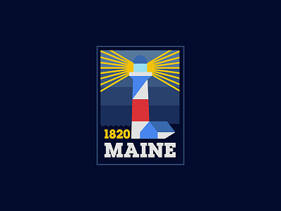 Maine United 50 harbor lighthouse maine patch sticker usa