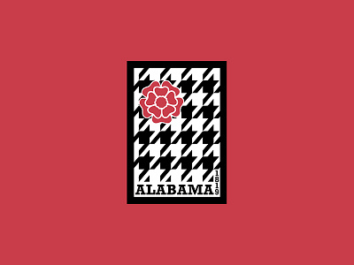 Alabama United 50 alabama camellia houndstooth patch sticker usa