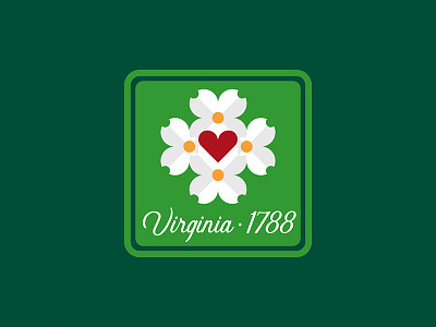 Virginia United 50 dogwood patch sticker usa virginia virginia is for lovers