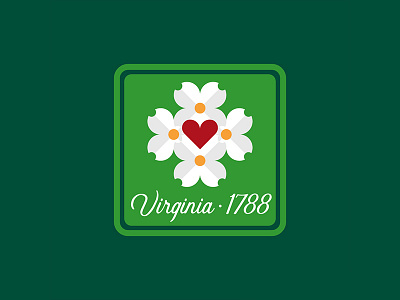 Virginia United 50 dogwood patch sticker usa virginia virginia is for lovers