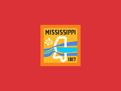 Mississippi United 50 magnolia mississippi mississippi river patch sticker usa