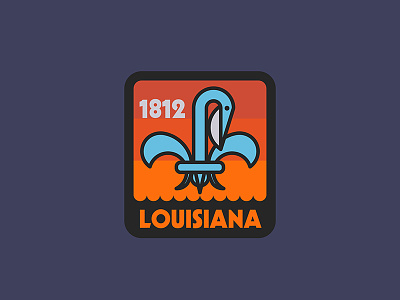 Louisiana United 50 bayou fleur de lis louisiana patch pelican sticker usa